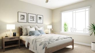 Dominium_Aviara Flats_Sample Staged Apartment Bedroom