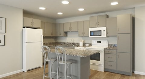 Dominium_Aviara Flats_Sample Staged Apartment Kitchen
