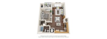 1 BD Floor Plan at Aviara Flats, Arizona, 85035