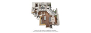 1C Floor Plan at Briar Park 55+ Apartments, Atlanta, 30331