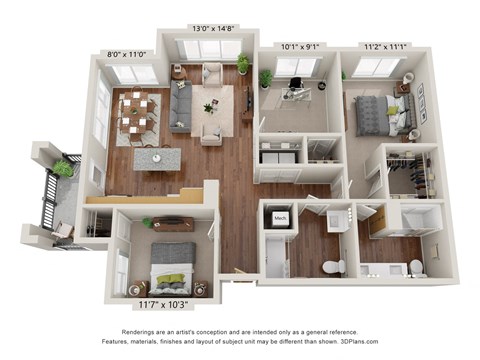 3A ADA Floor Plan 3A ADA Floor Plan at Briar Park 55+ Apartments, Georgia