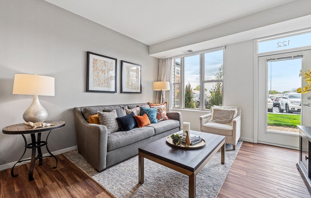 Model Apartment Living Room at Brighton Oaks, New Brighton, MN 