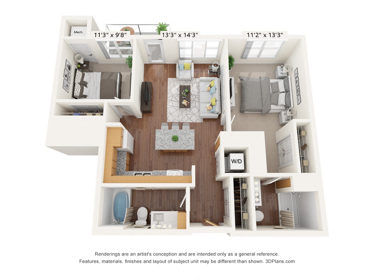 Brighton Oaks_2 Bedroom Floor Plan