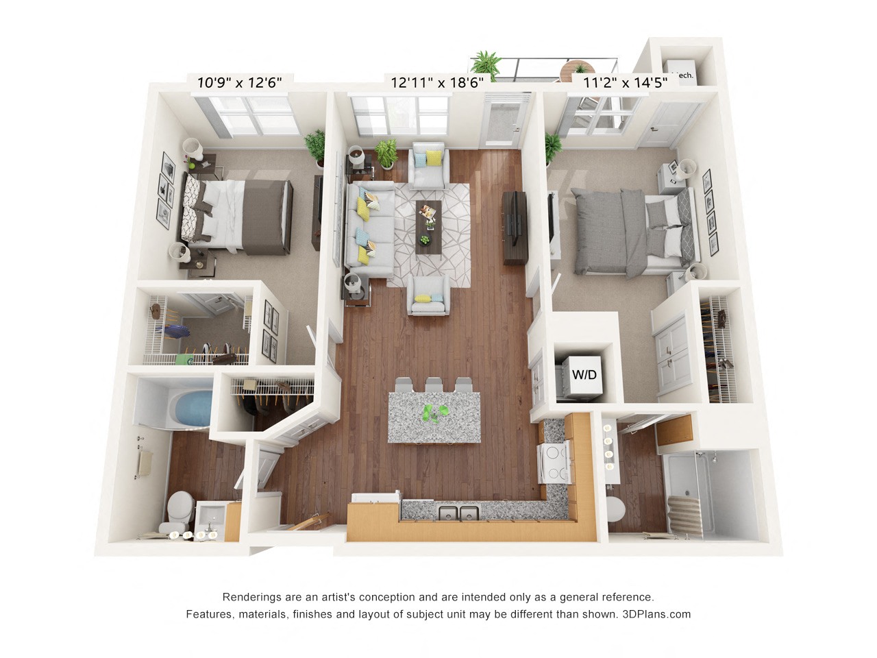 Brighton Oaks_2 Bedroom Floor Plan_2B