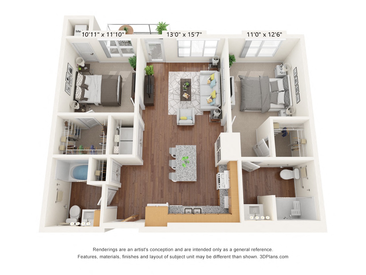 Brighton Oaks_2 Bedroom Floor Plan_2C-ADA