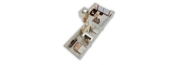 1 Bedroom D Floor Plan at Buzza Lofts of Uptown, Minneapolis, 55408