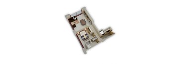 1 Bedroom U Floor Plan at Buzza Lofts of Uptown, MN 55408
