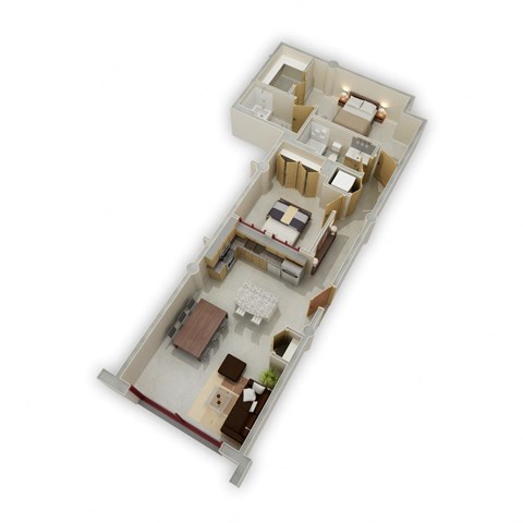 2 Bedroom A Floor Plan at Buzza Lofts of Uptown, Minnesota