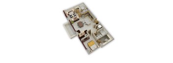 2 Bedroom B Floor Plan at Buzza Lofts of Uptown, Minnesota, 55408