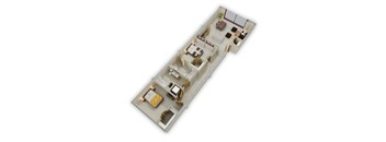 2 Bedroom J Floor Plan at Buzza Lofts of Uptown, Minneapolis, 55408