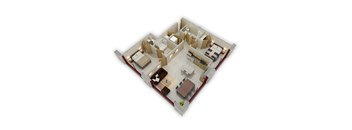 2 Bedroom P Floor Plan at Buzza Lofts of Uptown, MN 55408
