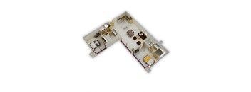 2 Bedroom Q Floor Plan at Buzza Lofts of Uptown, Minnesota, 55408