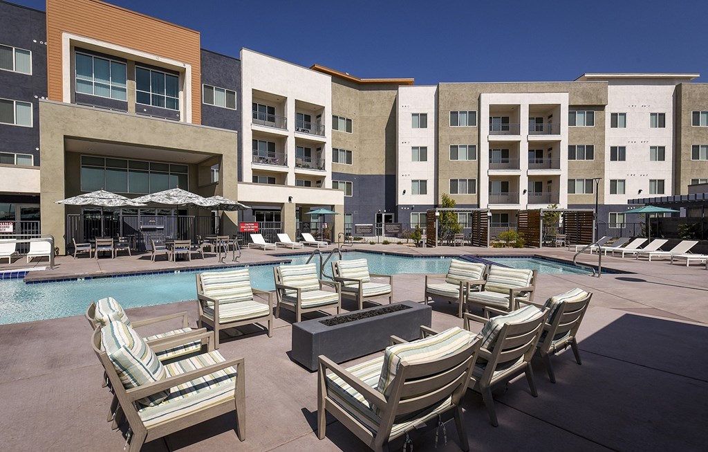 Poolside Lounge at Casa Azure 55+ Apartments, Phoenix, AZ 85035