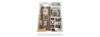 A2 Floor Plan at Casa Azure 55+ Apartments, Arizona, 85035