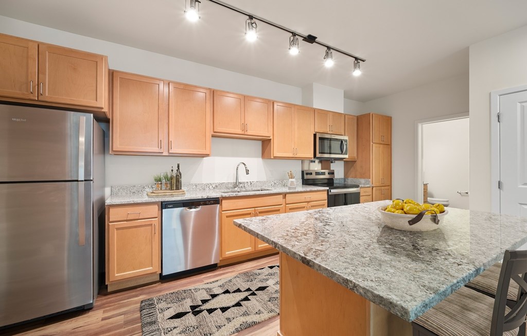 Kitchen counter at Creekridge on the Park Apartments, Charlotte, NC, 28212