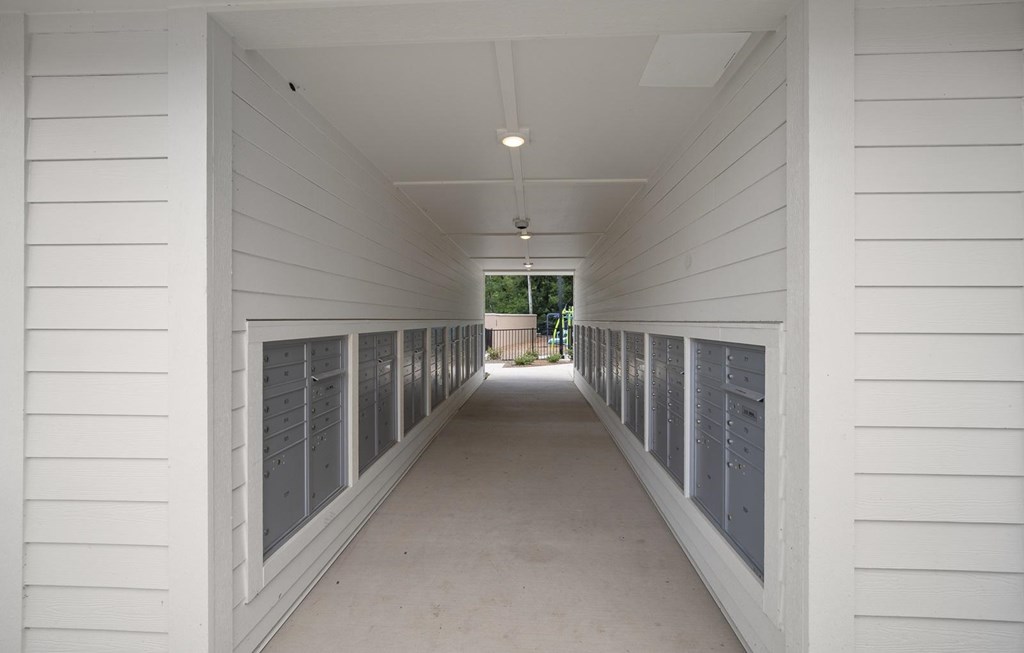 Mail room at Creekridge on the Park Apartments, Charlotte, North Carolina