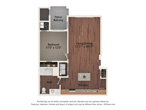 1 bed 1 bath B at Creekridge on the Park Apartments, North Carolina, 28212