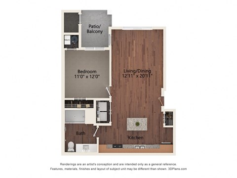 1 bed 1 bath C at Creekridge on the Park Apartments, Charlotte, NC, 28212