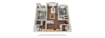 Crossroad Commons_2 Bedroom A-ADA_3D Floor Plan at Crossroad Commons, Manor, 78653