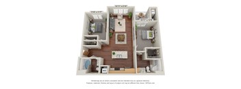 Crossroad Commons_2 Bedroom B_3D Floor Plan at Crossroad Commons, Manor