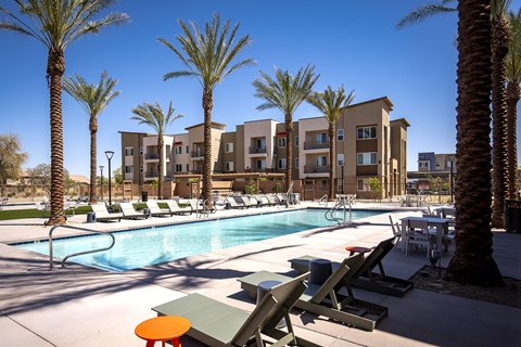 Swimming pool view1 at Estrella Springs at Canyon Trails Apartments, Arizona