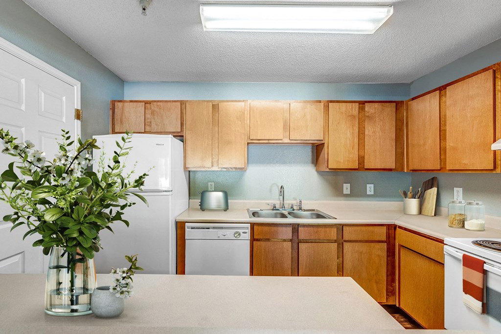 Kitchen at The Flats on Waters Edge, Hermitage