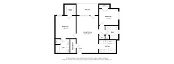 Flats on Water's Edge_2D_2 Bedroom Floor Plan_2x2