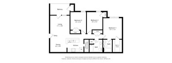 Flats on Waters Edge_2D_3 Bedroom Floor Plan_3x2
