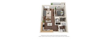 1G Floor Plan at Harbor at Twin Lakes 55+ Apartments, Roseville, MN, 55113