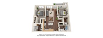 2B Floor Plan at Harbor at Twin Lakes 55+ Apartments, Minnesota, 55113
