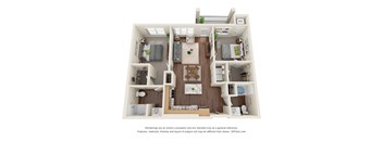 Two Bedroom E (Wheelchair Accessible) - 60%