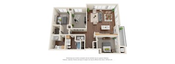 3B Floor Plan at Harbor at Twin Lakes 55+ Apartments, Roseville