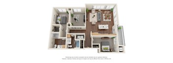 3Ca Floor Plan at Harbor at Twin Lakes 55+ Apartments, Roseville, 55113