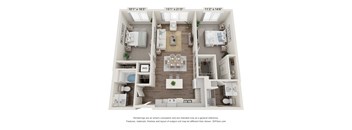 B3 Floor Plan at Heron Ridge 62+ Apartments, Florida, 34746