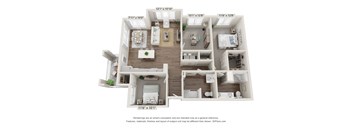 C1 Wheelchair Accessible Floor Plan at Heron Ridge 62+ Apartments, Kissimmee, FL