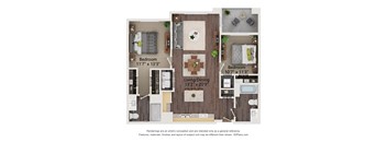 B1_Alt_Colored Floor Plan at Juniper Square 55+ Apartments, Glendale, AZ 85301