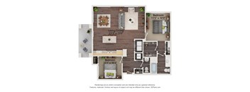 B3_Colored Floor Plan at Juniper Square 55+ Apartments, Glendale, AZ