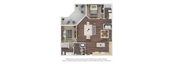 B6_Colored Floor Plan at Juniper Square 55+ Apartments, Glendale Arizona