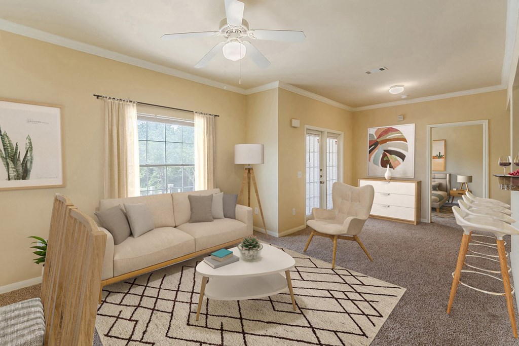 Dominium_Lakeside Pointe_Virtually Staged Apartment Home Living Room