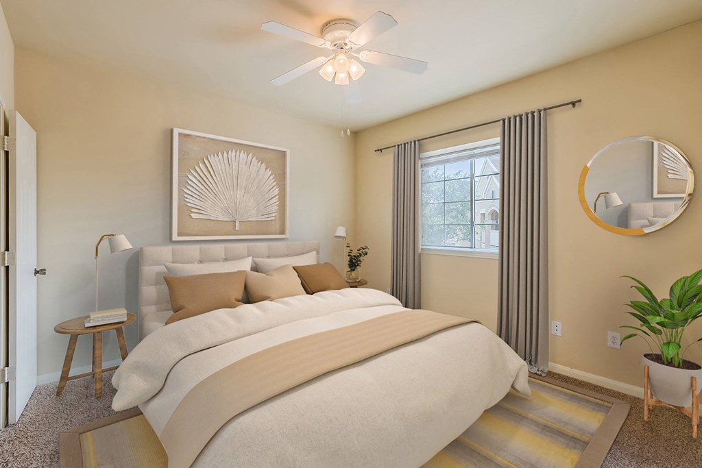 Dominium_Lakeside Pointe_Virtually Staged Apartment Home Bedroom