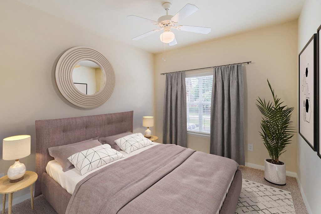 Dominium_Lakeside Pointe_Virtually Staged Apartment Home Bedroom