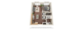 1 Bedroom - B Floor Plan at Legacy Commons at Signal Hills 55+ Apartments, West St. Paul, Minnesota