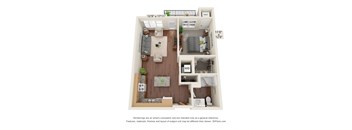 1 Bedroom -E Floor Plan at Legacy Commons at Signal Hills 55+ Apartments, Minnesota