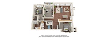 3 Bedroom - B Floor Plan at Legacy Commons at Signal Hills 55+ Apartments, West St. Paul, MN, 55118