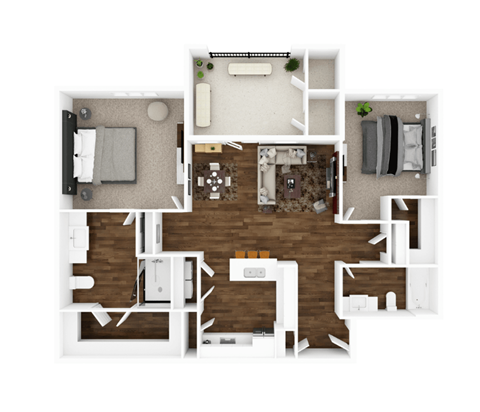 the aspen floor plan  1 bedroom with 1 bath