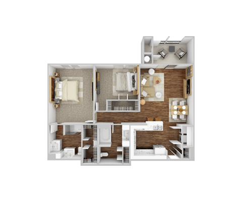 Coltrane Floor Plan at Mariposa at Harris Road Arlington 55+ Apartments, Arlington, TX
