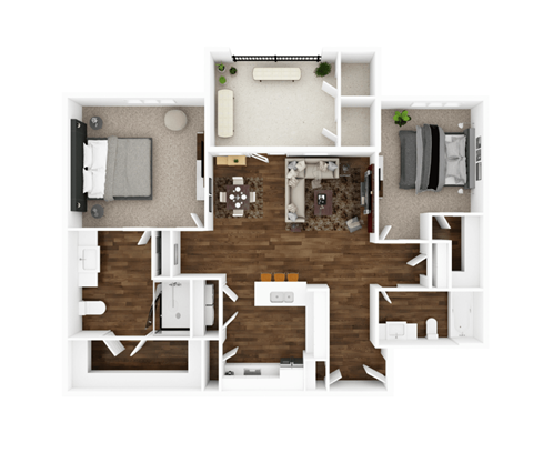 the aspen floor plan  1 bedroom with 1 bath