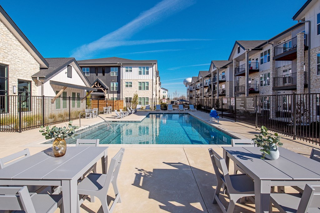 Poolside Dining Tables at Matlock Flats, Texas