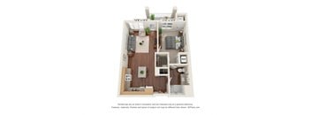 1 Bedroom Floor Pan at Oaks Landing 55+ Apartments, New Brighton, 55112