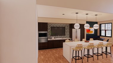 Orville Commons_Community Kitchen Rendering - Photo Gallery 4